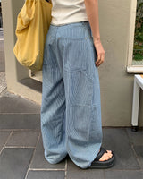 [ORIGINAL] Roti Stripe Balloon Carpenter Pants