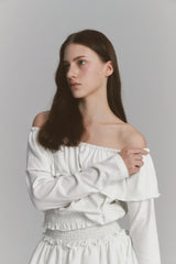 Tulip Off Shoulder Top White
