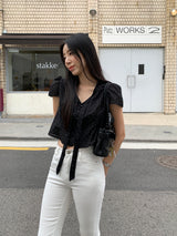[MADE] Shimiz Dotted Puff Blouse