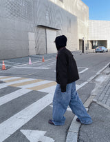 No.1100 スラップバックスナップワイドデニムパンツ