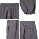 Color string wide cargo pants