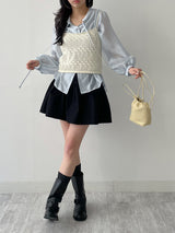 Tony See-through Wrap Balloon Fit Blouse