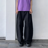 Draped Black Wide Trousers