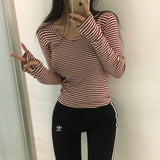 [BELLIDE MADE] Cookie, stripe finger hole T-shirt