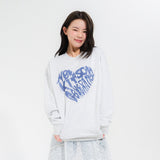 VINT HEART LOGO SWEATSHIRTS-LIGHT MELANGE