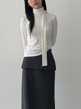 [Brushed Lining] タイピンタックタートルネックTシャツ