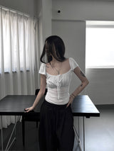 shirring flare top (2color)