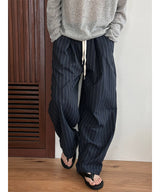 [Unisex] Linen stripe banding pants(2color)