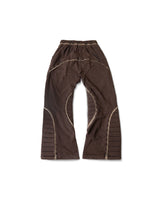FRINGE MOTOR WASHED BROWN PANTS