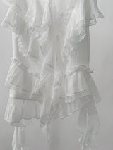 frill cancan sleeveless blouse top