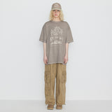 Washing Cotton Cargo Banding Pants Vintage Beige
