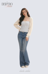 Vanilla Stripe Bolero Top Set