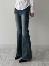 304 Cat Washing Semi-Bootcut Denim Pants