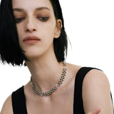 Oval Crystal Ball Chain Necklace