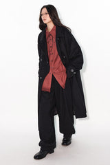 Versatile woolen mid-length overcoat