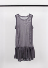PEARL MESH SHIRRING TOP