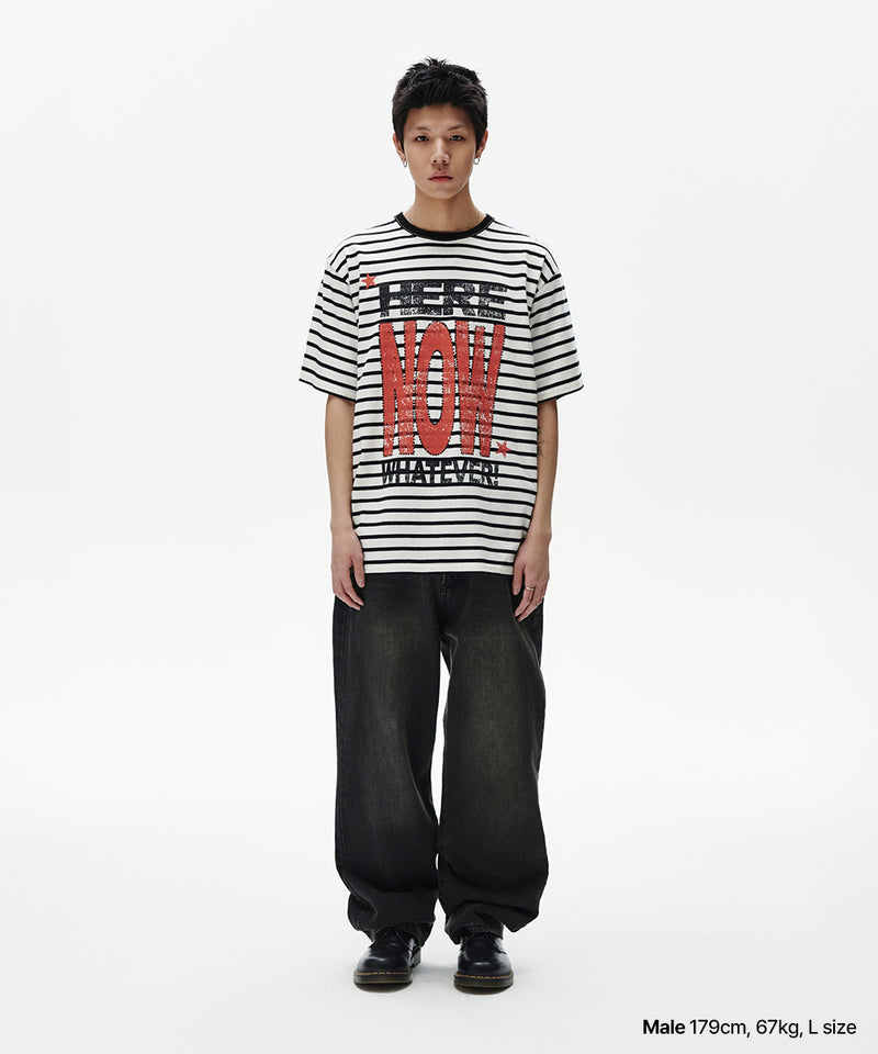 HERE NOW ストライプTシャツ