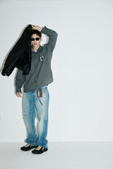 Vintage Check Shirts (Ashed-blue)