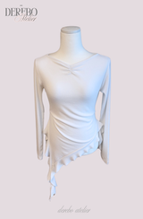 Side Shirring Lady Long Sleeve T-shirt