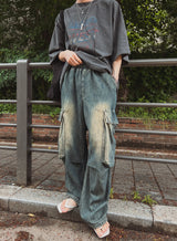 サマークールカーゴバンディングデニムパンツ (6 color)
