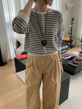 [MADE] [Planning] Slits Stripe Round Cardigan