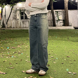 Side Brush Wash Wide Denim Pants