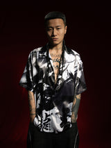 RTVG(RETROVEGAS) Chinese font "dragon" cuban collar shirt