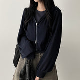 Ronit Linen Two-Way Hooded Zip-Up