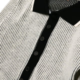 [LINE] Stripe Cutting Line Wool Cardigan