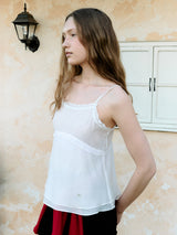 FRILL FLARE SLEEVELESS WHITE