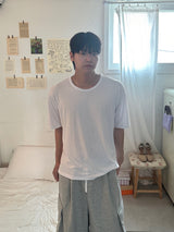 ベーシックシルケットUネックショートスリーブT