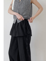 Frill Wrap Nylon Wide Pants
