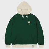 [UNISEX] クリームフラワードットツートンフーディー