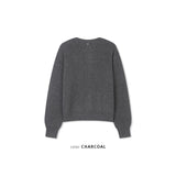 Layered wool knit cardigan(Charcoal)