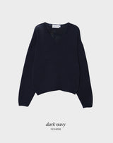 Again Basic Cotton Loose Fit V-neck Knit (5color)