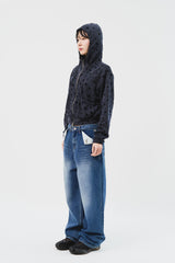 (W) Dual Dot Hooded Zip Up (2color)