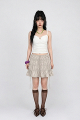 GATHERED KNOT STRAP TANK (IVORY)