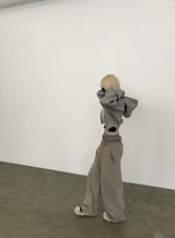 [FLEECE]クリスタルドットクロップドフードジップアップ