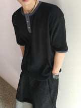 クミン ワッフル ヘンリーネック ショートスリーブTシャツ 5C