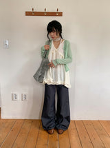 Shoto Deep-V Ruffled Layered Sleeveless Blouse