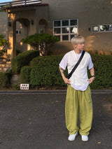 Pink light green pants pastel cotton balloon pants 3C