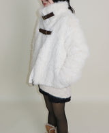 Rachel Two-Belt Detail Short Length Fur Jacket (Lining Quilted)