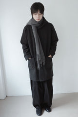 relaxed hood wool coat