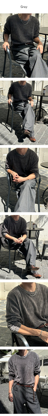 [F/W] Velvet round neck long sleevels (5color)