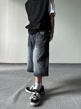 AD brush bermuda black denim