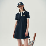 パフフレアドPKワンピース (Navy)