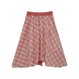 Check Tie Skirt (pink)