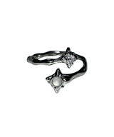 Gray Shooting Star Cubic Open Ring