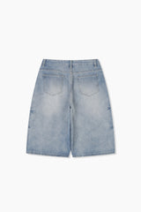 Mer Washed Denim Bermuda Pants