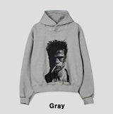B-Pit Printed Snap Balloon Crop Hoodie